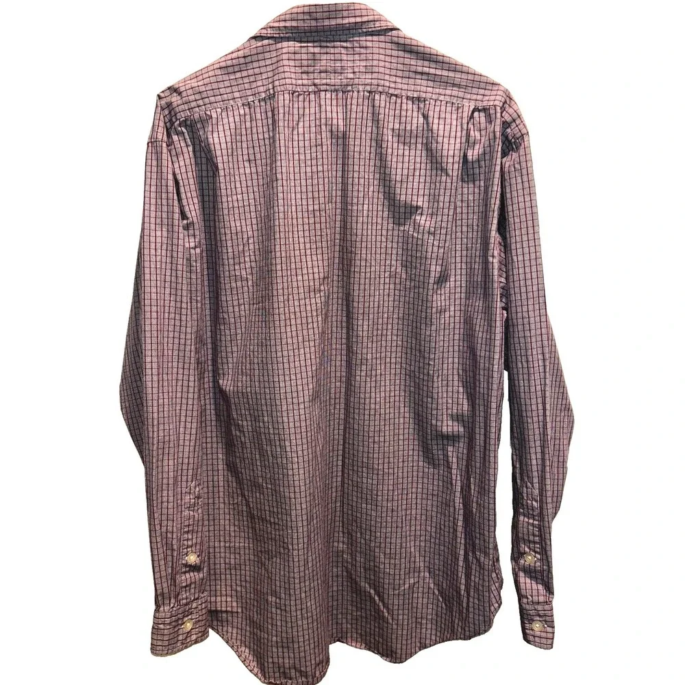 Polo Ralph Lauren G.I. Shirt Large Mens Red White Plaid Check Cotton Utility‎